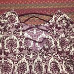 Signature Studio MAROON DAMASK BAROQUE PATTERN LONG FIT BLOUSE Photo 4