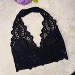 Free People NWT Black Lace Halter Bralette Photo 9