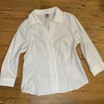 Anne Klein White Button Up 3/4 sleeve Photo 0