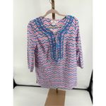 Vineyard Vines 100% cotton embroidered blue pink swim cover up size large Photo 8
