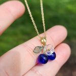 Blueberry Flower Necklace Gold Photo 4