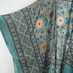 Boho Kimono‎ Cardigan Womens One Size Green Hippie Paisley Floral Cover Up Swim Size L Photo 4