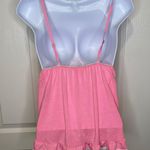 Victoria's Secret Victoria’s Secret Babydoll Pajama Tank Top Bubblegum Pink With Off White Daisy Coquette Lace Medium Photo 5