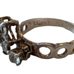 Unusual Rare Antique Marked Dangle Ring size 7 Silver Photo 3