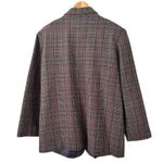 Savannah Brown Houndstooth Plaid Boxy Wool Vintage Blazer Jacket Women’s Size 16 Photo 1