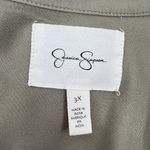 Jessica Simpson Plus 3X Shirt Green Olive Floral Embroidered Long Sleeve Tunic Photo 8