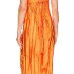 NWT Baobab Ariel Crinkle High Slit Strapless Maxi Dress Aperol Women's Medium Orange Photo 1