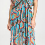 Johnny Was 100% Silk For Love and Liberty Sheer Gauze Handkerchief Kaftan Dress Photo 0