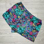 Vintage floral damask print silky pajama set with matching robe shorts top robe Green Size M Photo 4