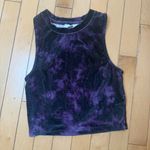 Topshop  Velvet Velveteen Velour Purple Tie Dye Crop Top Size Small 4-6 Photo 1
