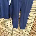 Needle & Cloth Navy Linen‎ Blend Button Down Shirt And Jogger Set Size XS Photo 3