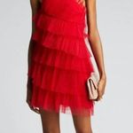 Alexis ✨SALE  Raina Tiered Tulle Halter Mini Dress Cherry Red Size M NWT Photo 1