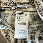 ZARA NWT White Yellow Print Striped Long Sleeve Button-Down Shirt Size XS Photo 4