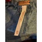 Free People  Shirt Women XS Blue Off The Shoulder Chambray Tie Cuff Top Boho Photo 8