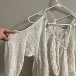 Free People FP One Cold Shoulder White Cut Out Blouse Photo 1