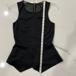 Material Girl Women's Peplum Top Sleeveless Black Sheer Accents Sz M Photo 4