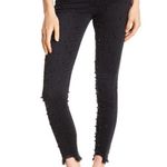 BLANK NYC  Pearl Embellished Frayed Hem Skinny Jeans Photo 0