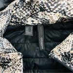 Mango Beige Black Snakeskin Print Hooded Lightweight Puffer Jacket Womens S Photo 12