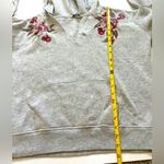 American Eagle  Outfitters Gray V-Neck hoodie with Floral Embroidery Photo 6