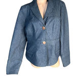 View By Walter Blue Herringbone Denim Trouser Jeans and Blazer Pant Suit Sz 10 L Photo 0