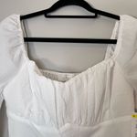ASTR  The Label NEW Sweetheart Neck Puff Sleeve Ruched Crop Top White Photo 3