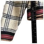 Mango MNG Casual Fuzzy Knit Checkered Mock Neck Sweater Size Medium Photo 6