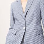 Massimo Dutti Stunning  gingham blue white blazer US 4 EU 36 Photo 0
