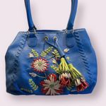 Isabella Fiore Embroidery With Flower and tassel Blue Photo 1