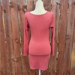 Lovers + Friends  Karla Pink Ribbed Mini Dress Long-Sleeved Size Medium Photo 3