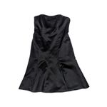 David's Bridal  Strapless Little Black Dress Satin A-Line Womens 8 Semi Formal Zip Photo 1