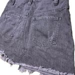 Free People Women's  We The Free Sanded Black Side Car Denim Mini Skirt Photo 4