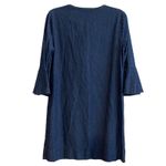 Draper James Denim Shift Dress Women's Size 8 3/4 Flare Sleeve Ruffle Above Knee Photo 3