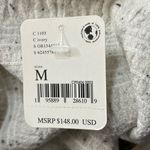 Free People  Maggie Medium Embroidered Top Square Neck Smocked Puff Sleeves Ivory Photo 10