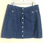 Obey Cotton Blue Aline Mini Skirt Photo 1