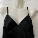BY ZENDAYA Sz L Black Satin Slip Babydoll Midi Dress Coquette Whimsigoth Size L Photo 1