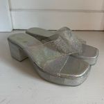 Jeffrey Campbell  Bubblegum silver iridescent jelly platform heel sandals size 7 Photo 1