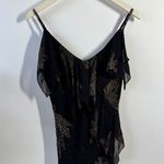 Eva Blue Dress Junior 10 Black Beaded Floral Y2K Witchy Boho Cocktail Party Club Photo 2