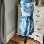 YA Los Angeles Blue Tie Dye Cotton Dress Collared Sleeveless Fit And Flare Denim Small Photo 4
