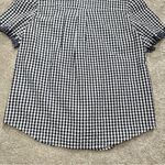 J.Crew Embroidered Indigo Crinkled Gingham Short Sleeve Navy White Top Cotton XS Photo 10