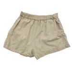 Madewell Linen Blend Pull-On Shorts Pockets Lightweight Natural Cream size Large Photo 4