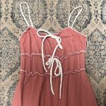 See You Monday Pink Maxi Dress with White Accents Photo 1