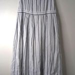 The Collective M Strapless Striped Empire Waisted Midi Dress in Dark Navy n Whit Blue Size M Photo 5