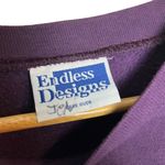 Vintage Women's L Winter Tree Print Crewneck Sweatshirt Purple Nature Grannycore Size L Photo 3