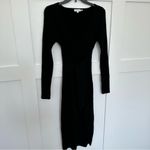 Good American Black Bodycon Belted Sweater Dress Photo 2