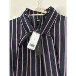 Banana Republic  Bow Neck Navy Red Striped Blazer Jacket Size 4 Preppy Workwear Photo 4