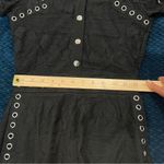 Maje  Black Lace Silver Grommet Details Snap Front Collared Romper Size XS Photo 14