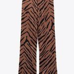 ZARA  Printed Satin Slim Flare Pants Photo 0