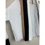 PierAntonioGaspari White Black Tan Open Fringe Cardigan Italy O/S White Size M Photo 7