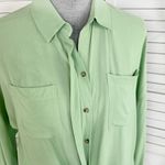Maeve  By Anthropologie‎ Tie Front Button Down Blouse Shirt Mint Green Small Photo 6