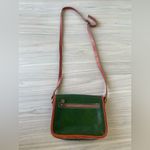 Vera Pelle  Green and Brown Leather Crossbody Bag Photo 1